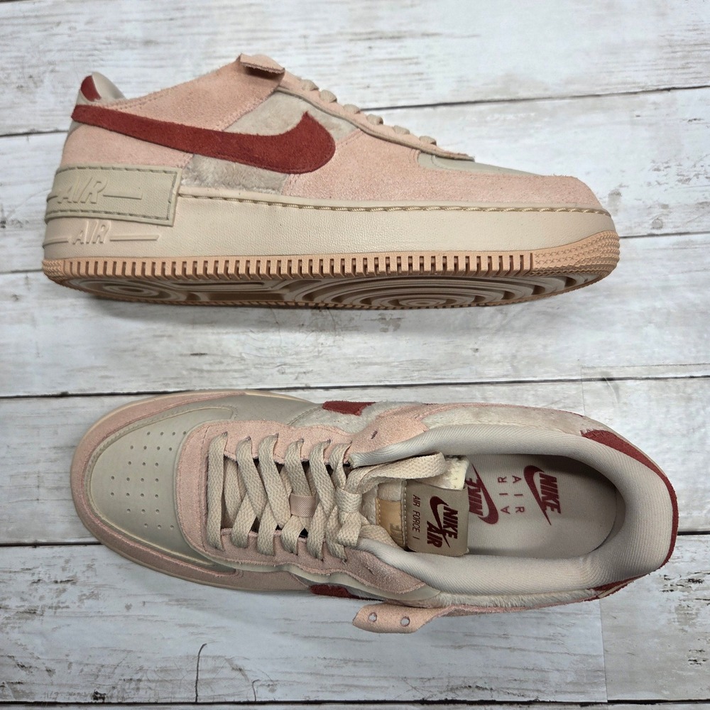 Nike Air Force 1 Shadow Shimmer Mars Stone Women 11.5 Pink Tan DZ4705-200